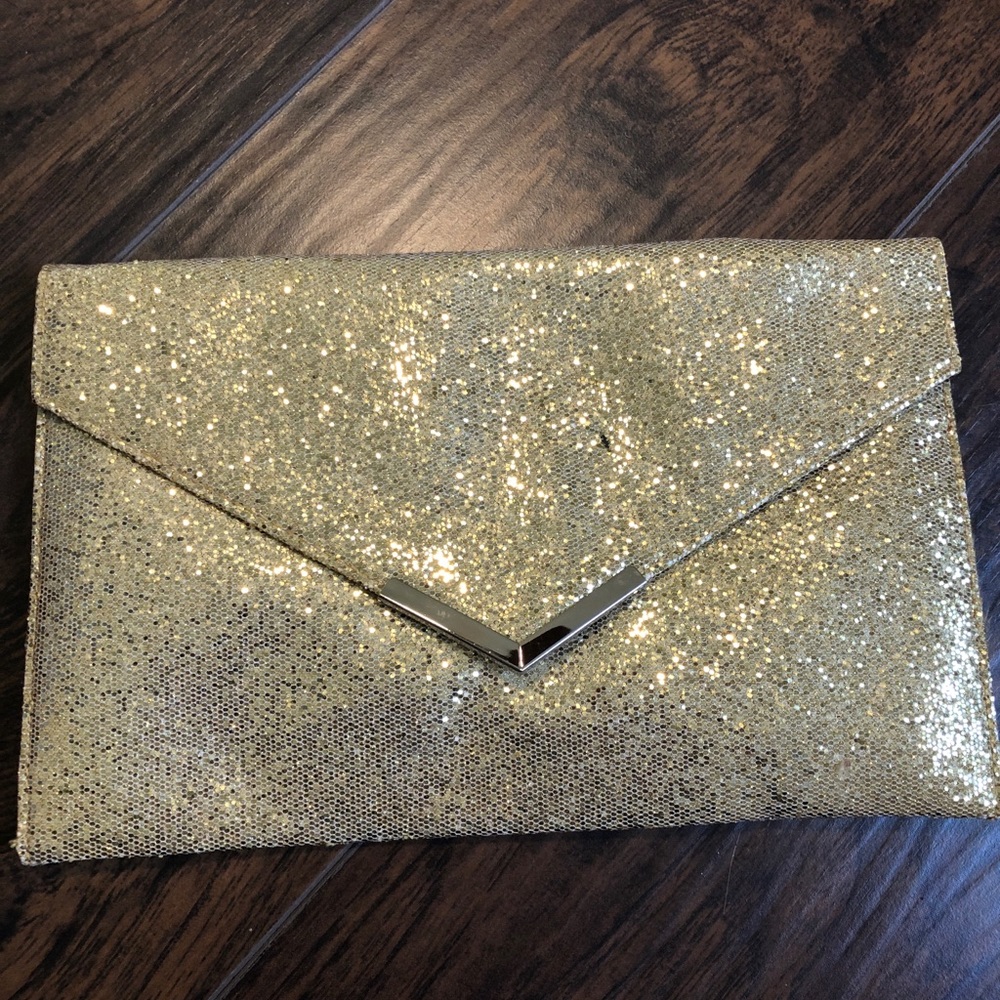 Gold Magnetic Clasp Envelope Style Clutch
